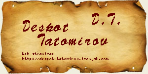 Despot Tatomirov vizit kartica